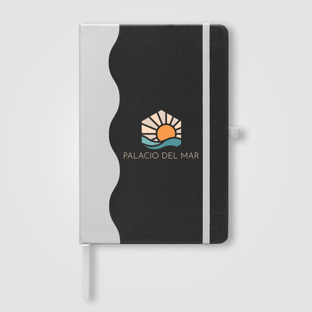 Grete Recycled PU Wave Pattern Journal Pen Set - A5 Werbeartikel