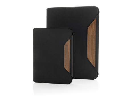 Teri AWARE™ A5 Portfolio aus RPET und Walnuss bedrucken