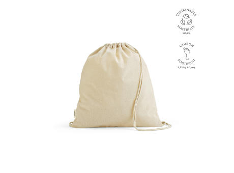 Lhotse Kordelzugbeutel aus recycelter Baumwolle (140 g/m²) bedrucken