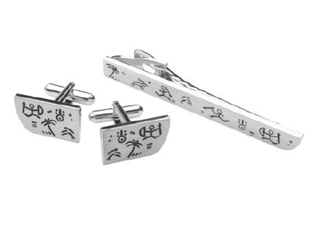 Product image Manschettenknopf- und Krawattenklammer-Set Tahiti Werbeartikel
