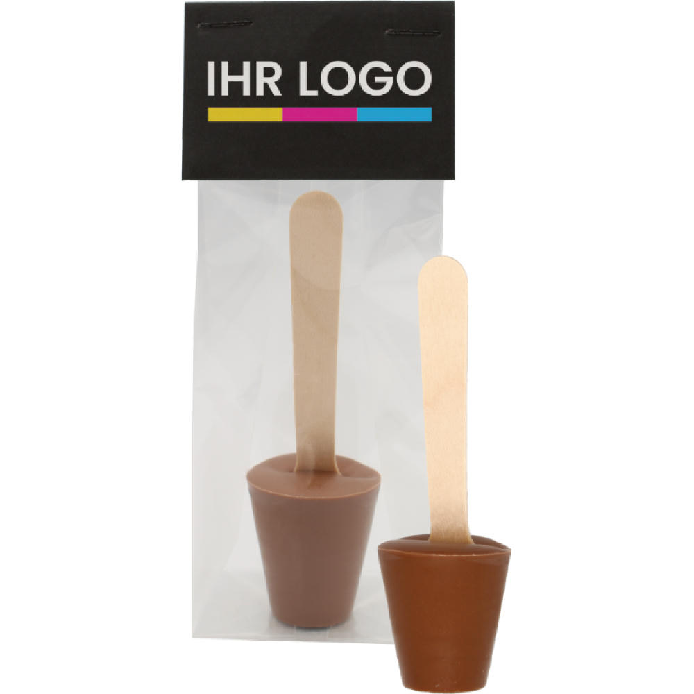 Product image Trinkschokolade Vollmilch mit 4c bedruckten Kundenheader Werbeartikel