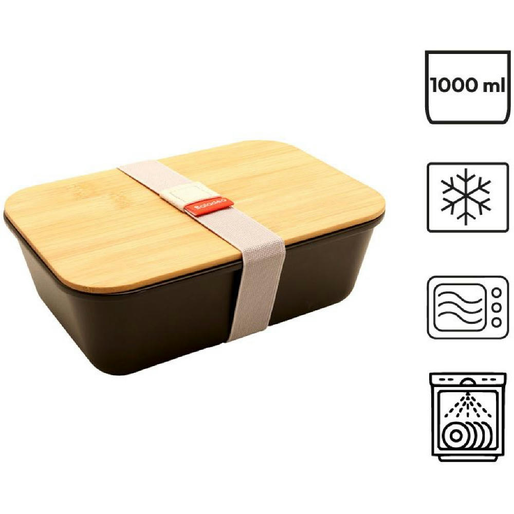 Product image Bento 'Ikoma', schwarz, mit Bambusdeckel Werbeartikel