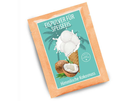 Eispulver Himmlische Kokosnuss im Portionsbeutel Werbeartikel