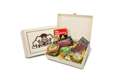 Geschenkset / Präsenteset: Herzhafte Kiste Werbeartikel