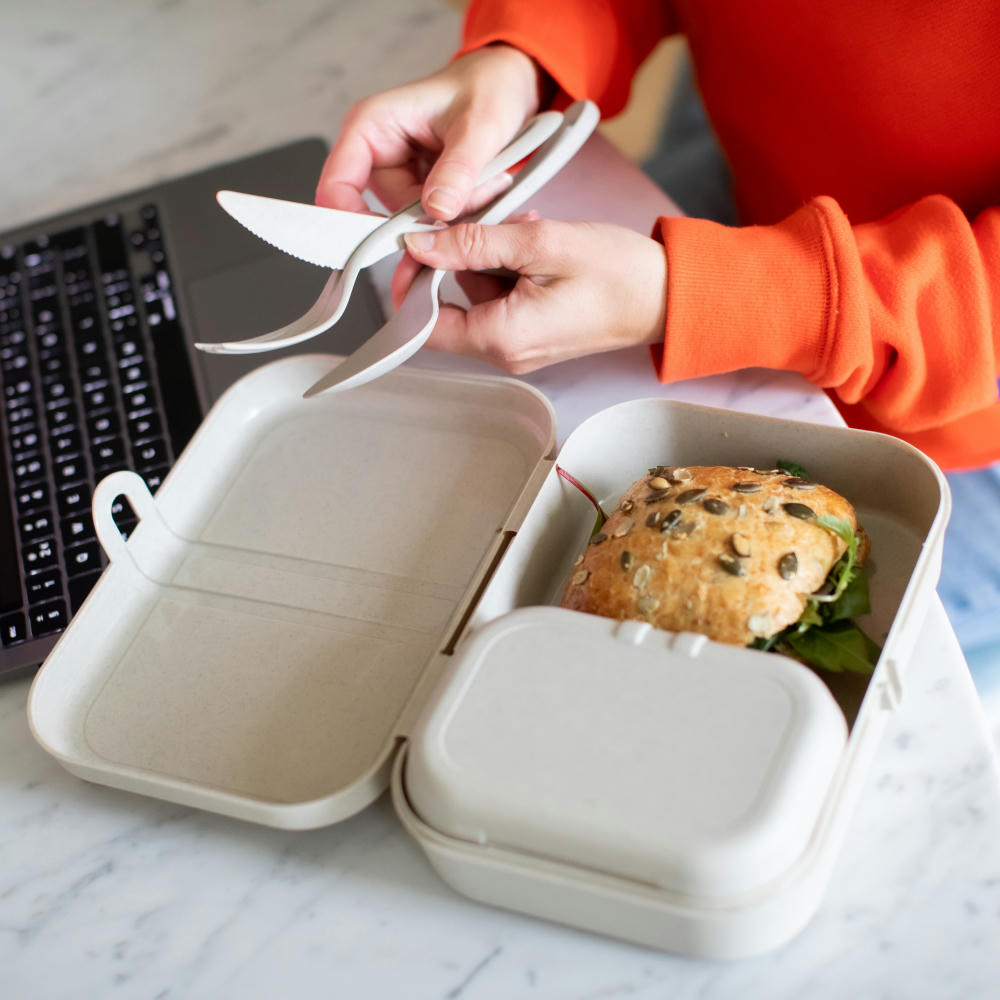 Koziol PASCAL READY Lunchbox-Set + Besteck-Set Werbeartikel