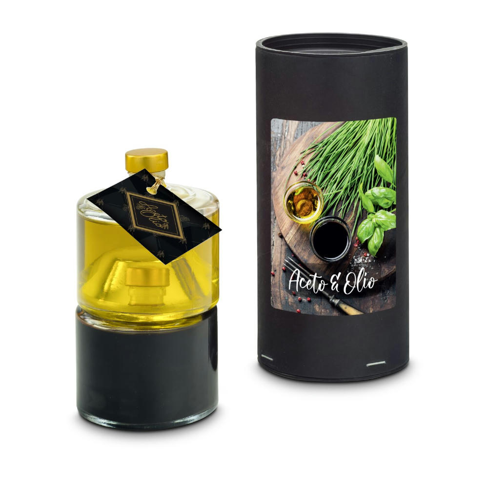 Geschenkset / Präsenteset: Ginger & Fred, Essig & Öl Stapelflasche (je 100 ml) Werbeartikel
