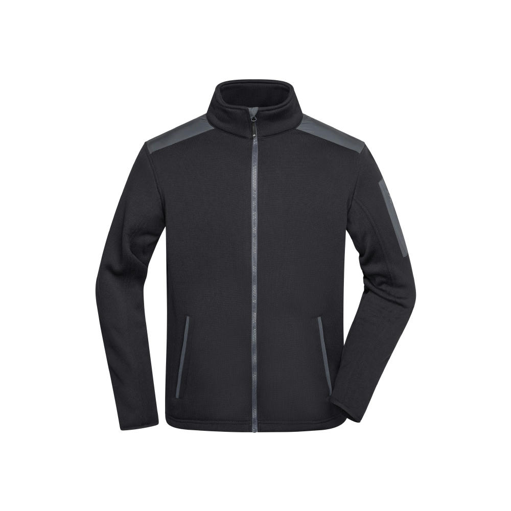 Men's Knitted Fleece Jacket - Superweiche, warme Strickfleece Jacke Werbeartikel