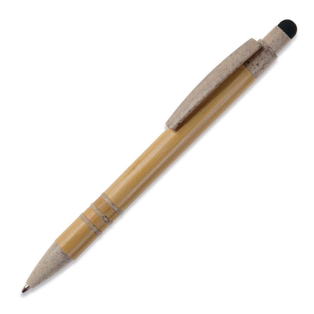 Product image Kugelschreiber Bambus mit Touchpen und Weizenstroh Elementen Werbeartikel