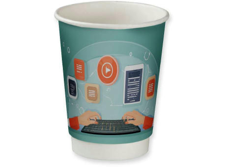 Product image Doppelwandige PE-Pappbecher, 200ml, , Doppelwandige Becher Midi Werbeartikel