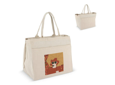Product image Baumwoll-Tragetasche mit Reißverschluss OEKO-TEX® 39 x 24 x 34cm 320g/m² Werbeartikel