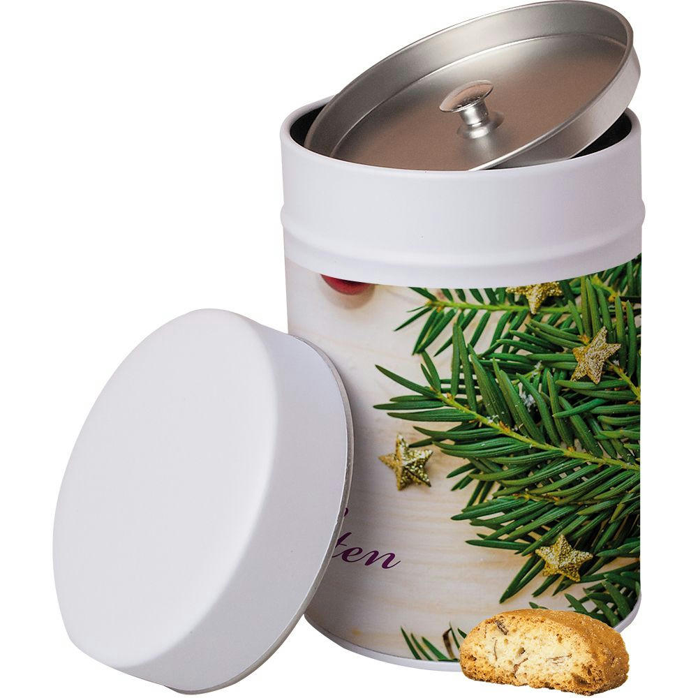 Cantuccini, ca. 100g, Metalldose Maxi Werbeartikel