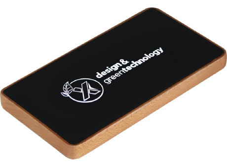 SCX.design P35 5.000 mAh Powerbank aus Holz mit Leuchtlogo bedrucken