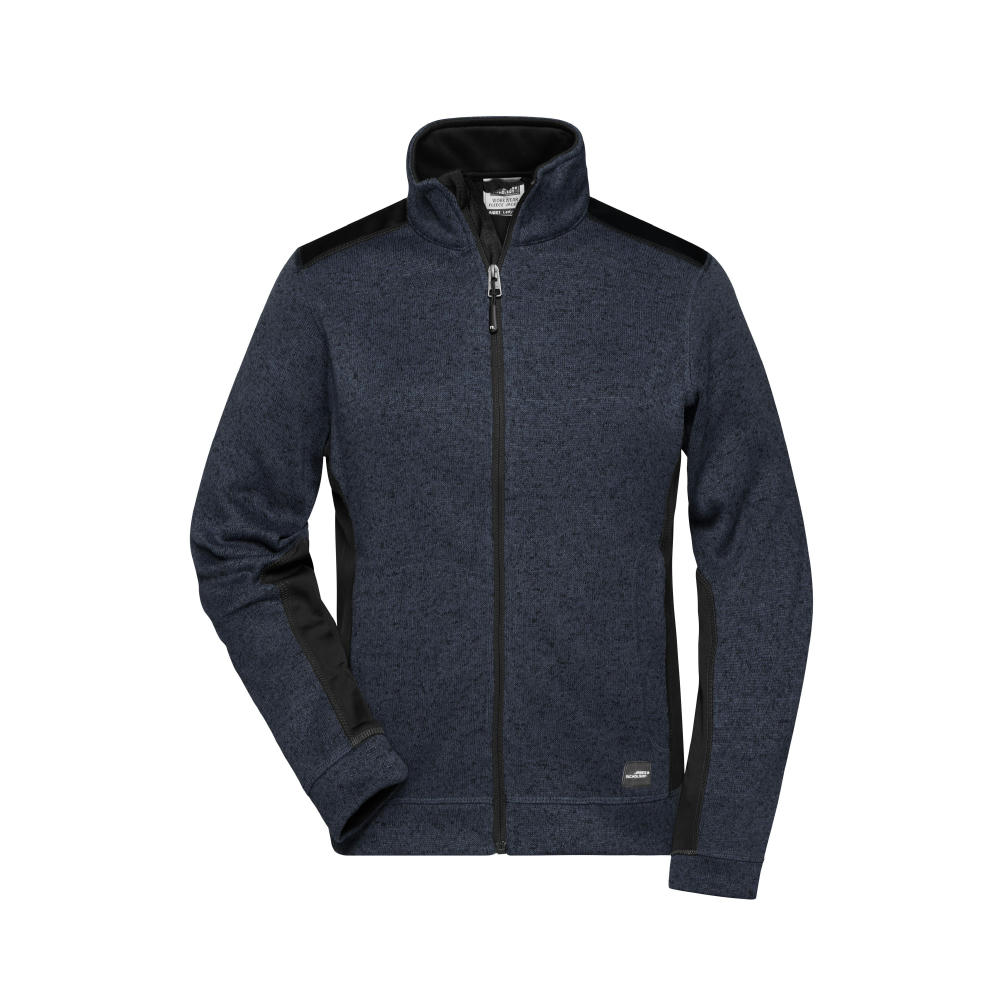 Product image Ladies' Knitted Workwear Fleece Jacket - STRONG - - Pflegeleichte Strickfleece Jacke im Materialmix Werbeartikel