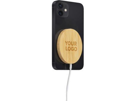 Wireless-Ladegerät aus Bambus Riaz Werbeartikel