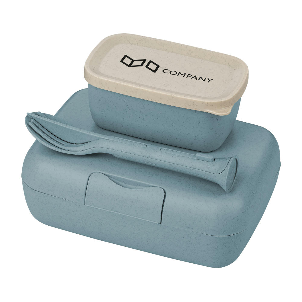 Koziol CANDY READY Lunchbox-Set + Besteck-Set Werbeartikel
