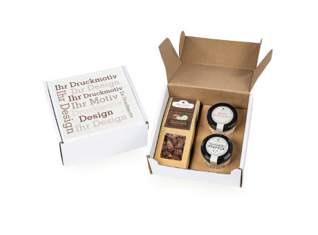 Product image Geschenkkarton mit 1 Faltschachteln und 2 Gourmet Gewürzen im Glas Werbeartikel