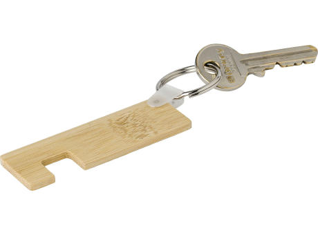 Bambus-Schlüsselanhänger mit Telefonhalterung bedrucken