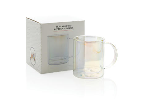 Doppelwandiger Deluxe-Becher aus galvanisiertem Glas bedrucken