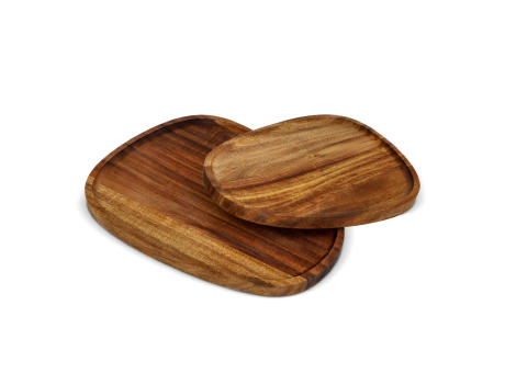 InSideOut 2er-Pack Holztabletts in Bioform Werbeartikel