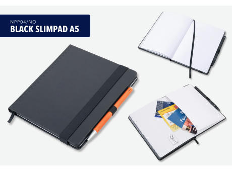 TROIKA Notizblock BLACK SLIMPAD A5 Werbeartikel