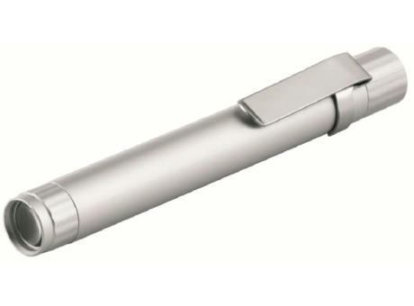 Metmaxx® LED Megabeam Lampe "TechPen" silber (Warm White Light) Werbeartikel