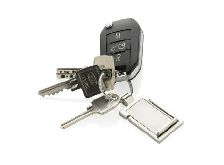 Schlüsselanhänger&Telefonständer aus RCS rec. Zinklegierung bedrucken