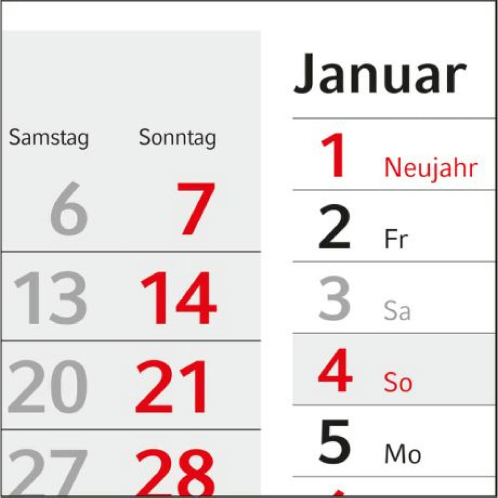 4-Monatskalender Einblatt Konzept 4 Post EXPRESS mit Streifenkalendarium Werbeartikel