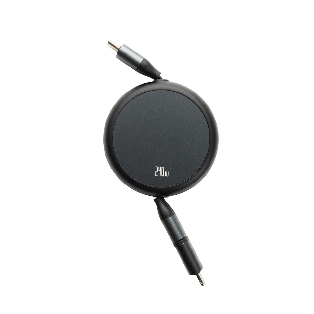 Terra ausziehbares 240W 2-in-1 Kabel aus RCS rec. Aluminium Werbeartikel