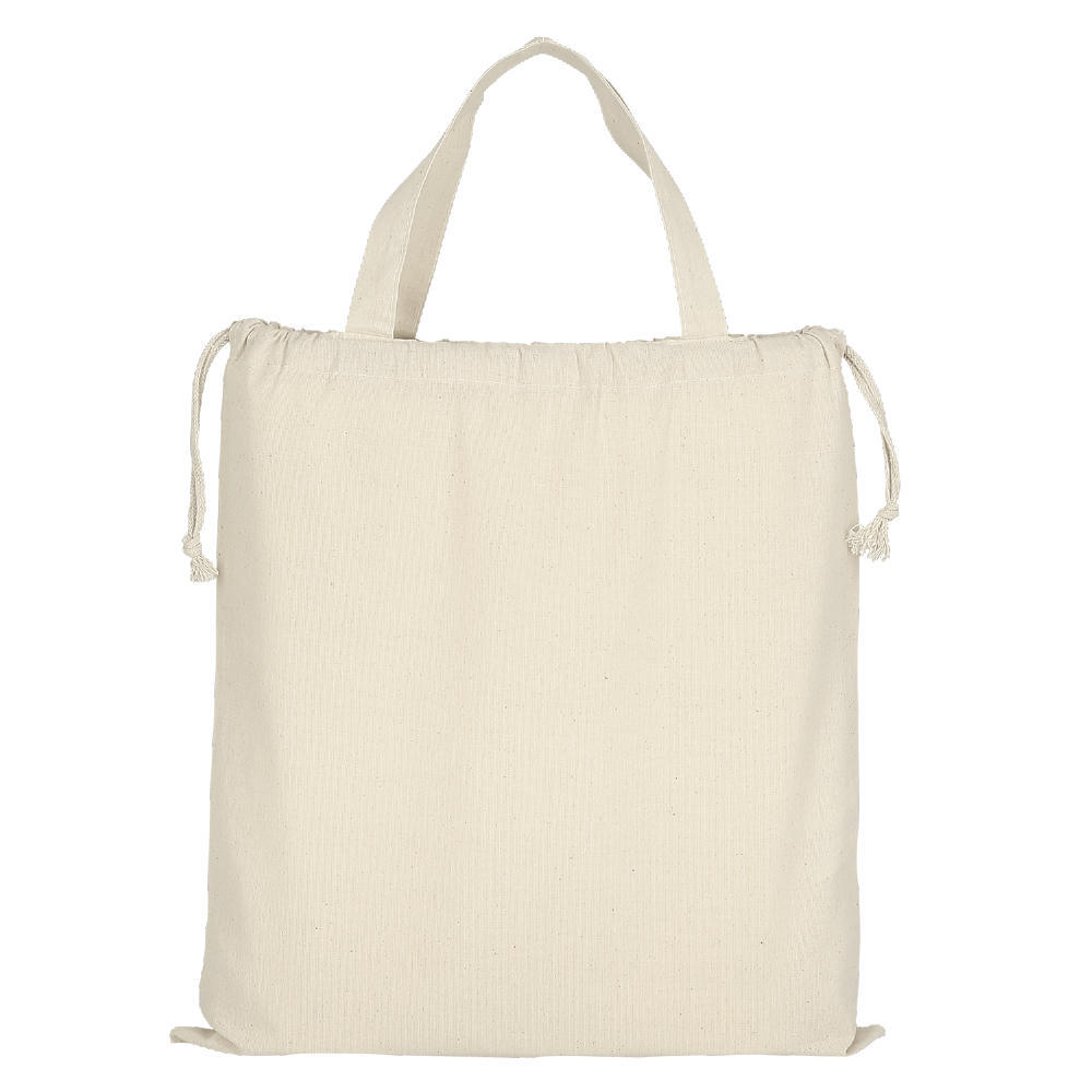 T10002-TEXXILLA Baumwolltasche CLASSIC mit zwei kurzen Henkeln und doppeltem Kordelzug, ca. 140 g/m² Werbeartikel