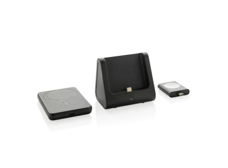 Powerbase 3-in-1-Charger aus RCS Kunststoff mit Powerbank bedrucken