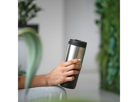 Orange Reisebecher recy. Edelstahl 600 ml  Werbeartikel