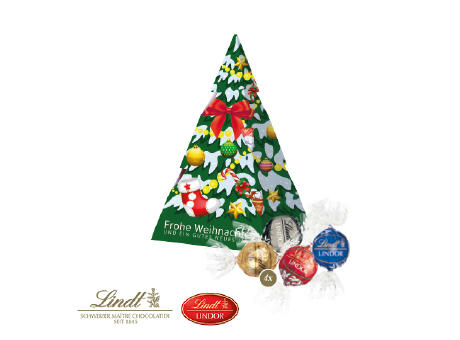 Präsent "Weihnachtsbaum" mit Lindor Pralinés Werbeartikel