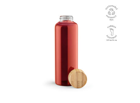 Product image Indus Trinkflasche aus Borosilikatglas mit Bambusdeckel, 510 ml bedrucken