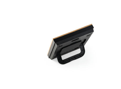 BROMLEY. Tischwetterstation mit LCD-Bildschirm aus ABS und Bambus Werbeartikel