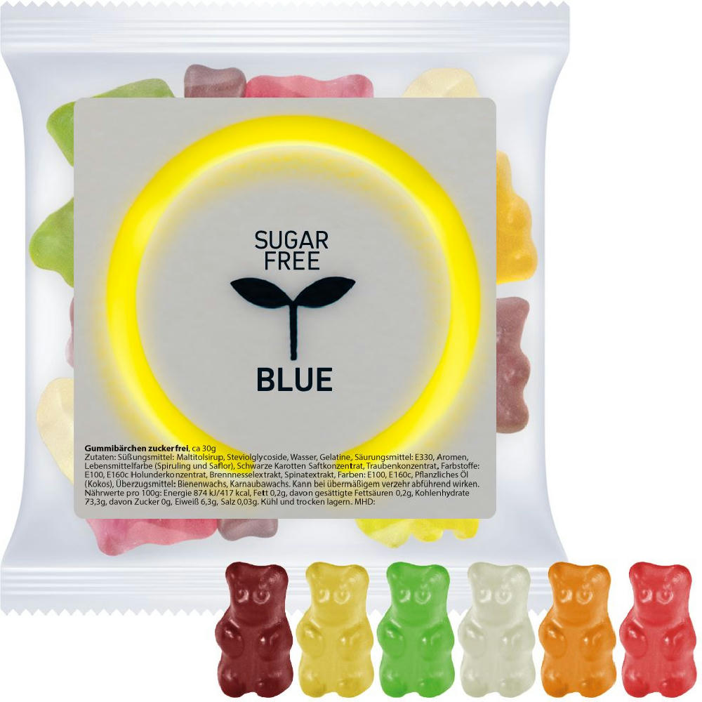 Product image Gummibärchen zuckerfrei, ca. 30g, Express Maxi-Tüte mit Etikett Werbeartikel