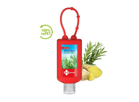 50 ml Bumper rot - Duschgel Rosmarin-Ingwer - Body Label Werbeartikel