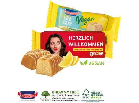 MINI KUCHEN VEGAN MIT WERBEBANDEROLE Werbeartikel