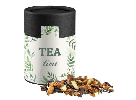 Product image Omas Bratäpfelchen Tee, ca. 60g, Kraftpapierdose Midi schwarz Werbeartikel
