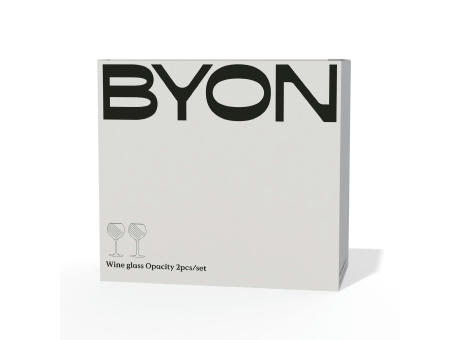 Byon Opacity 2er-Set Weingläser mit stilvollem Glasmuster 470ml Werbeartikel