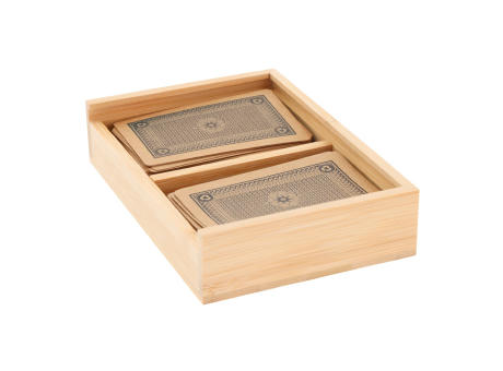Pokerset in Bambus-Geschenkbox Werbeartikel