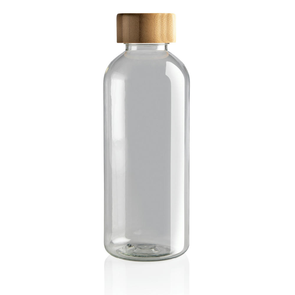 RCS rPET Flasche mit Bambus-Deckel Werbeartikel