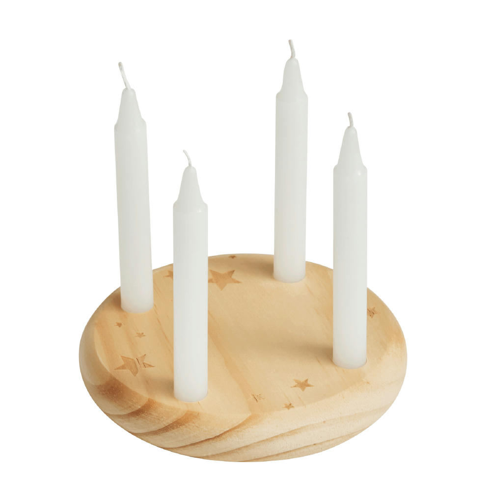Product image 4-CHRISTMAS - Kleiner Holz-Adventskranz Werbeartikel