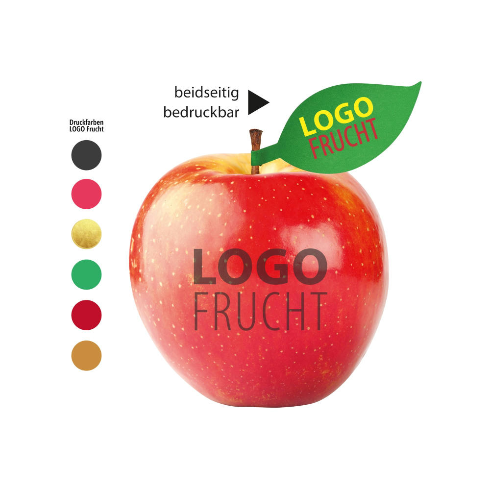 Product image LogoFrucht Apfel rot mit Apfelblatt 4c Werbeartikel