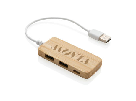 Bambus-Hub mit Type-C Werbeartikel