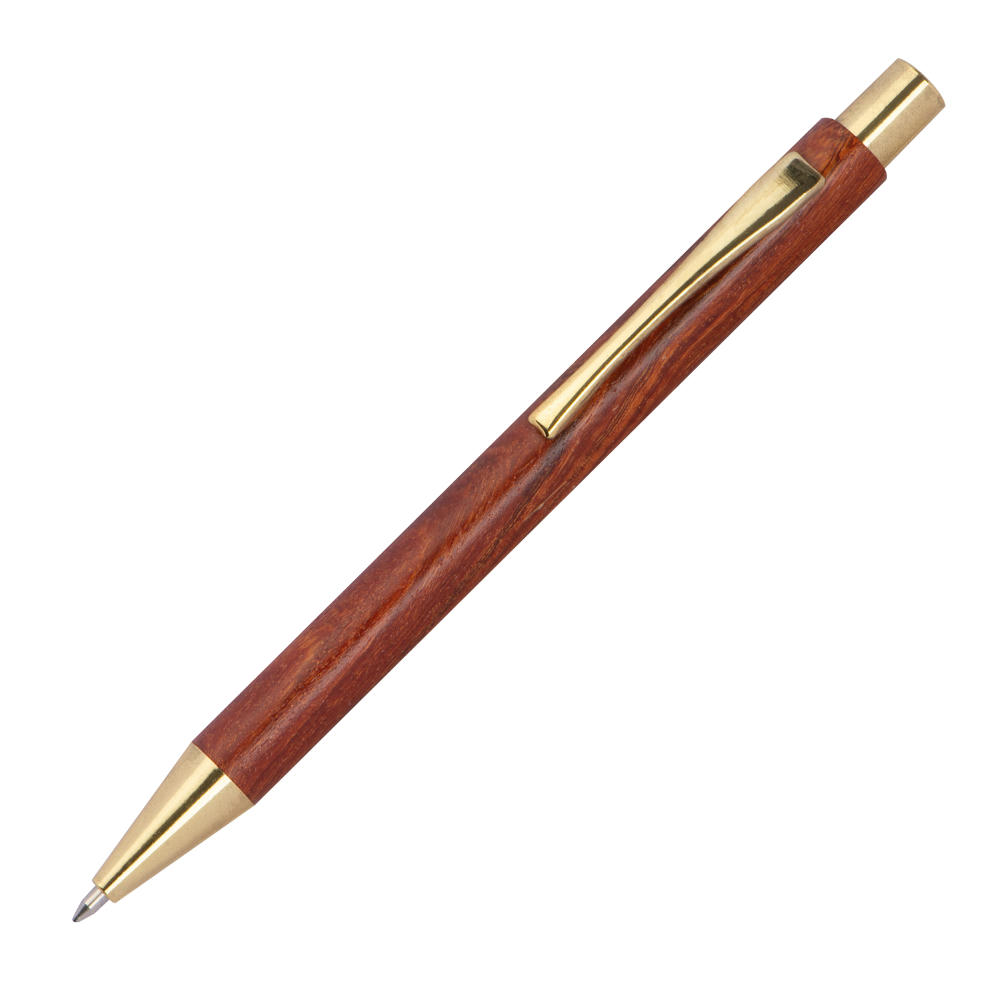 Product image Holzkugelschreiber mit goldenen Applikationen Werbeartikel