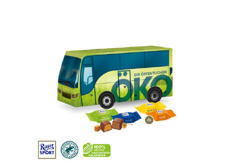 Product image 3D Präsent "Bus" mit Ritter SPORT Schokowürfel Werbeartikel