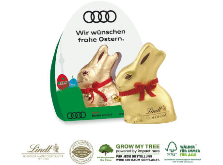 Product image LINDT GOLDHASE IM WERBEAUFSTELLER, 50 g Werbeartikel