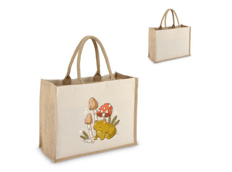 Product image Jute-Baumwolle Tragetasche OEKO-TEX® 42,5 x 19 x 32cm 320g/m² bedrucken