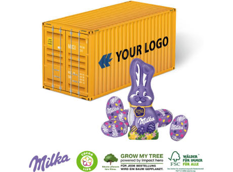 3D PRÄSENT CONTAINER OSTERN MIT SCHOKOLADENMISCHUNG VON MILKA Werbeartikel