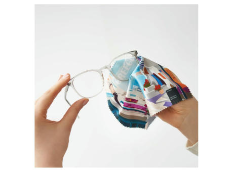 POLYCLEAN Brillenputztuch 15x15 cm im Etui, All-Inclusive-Paket bedrucken